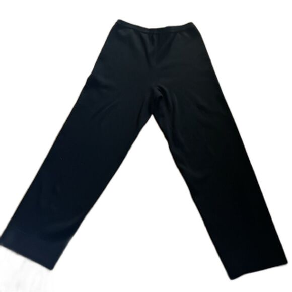 👒Eileen Fisher Classic Black Viscose Nylon Sweater Knit pull on Pants Sz Med - Picture 2 of 8